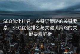 SEO优化排名，关键词策略的关键要素，SEO优化排名与关键词策略的关键要素解析