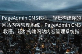 PageAdmin CMS教程，轻松构建你的网站内容管理系统，PageAdmin CMS教程，轻松构建网站内容管理系统指南