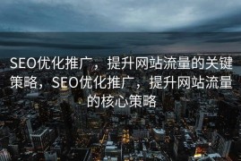 SEO优化推广，提升网站流量的关键策略，SEO优化推广，提升网站流量的核心策略