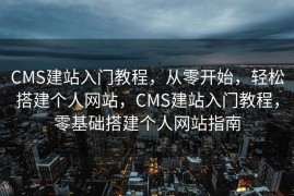 CMS建站入门教程，从零开始，轻松搭建个人网站，CMS建站入门教程，零基础搭建个人网站指南