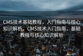 CMS技术基础教程，入门指南与核心知识解析，CMS技术入门指南，基础教程与核心知识解析