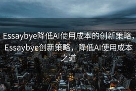 Essaybye降低AI使用成本的创新策略，Essaybye创新策略，降低AI使用成本之道