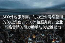 SEO外包服务商，助力企业网络营销的关键角色，SEO外包服务商，企业网络营销的得力助手与关键推动力