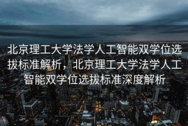 北京理工大学法学人工智能双学位选拔标准解析，北京理工大学法学人工智能双学位选拔标准深度解析