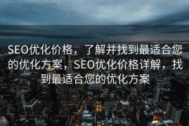 SEO优化价格，了解并找到最适合您的优化方案，SEO优化价格详解，找到最适合您的优化方案