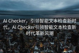 AI Checker，引领智能文本检查新时代，AI Checker引领智能文本检查新时代革新风潮
