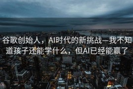 谷歌创始人，AI时代的新挑战—我不知道孩子还能学什么，但AI已经能赢了