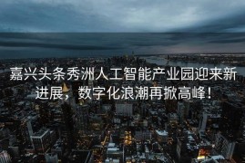 嘉兴头条秀洲人工智能产业园迎来新进展，数字化浪潮再掀高峰！