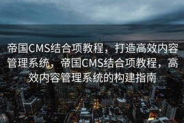 帝国CMS结合项教程，打造高效内容管理系统，帝国CMS结合项教程，高效内容管理系统的构建指南