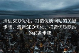 清远SEO优化，打造优质网站的关键步骤，清远SEO优化，打造优质网站的必备步骤