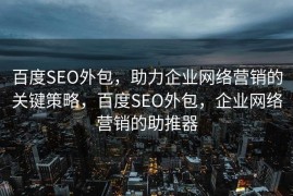 百度SEO外包，助力企业网络营销的关键策略，百度SEO外包，企业网络营销的助推器