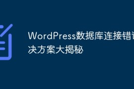 WordPress数据库连接错误解决方案大揭秘