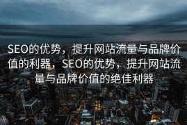 SEO的优势，提升网站流量与品牌价值的利器，SEO的优势，提升网站流量与品牌价值的绝佳利器