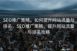 SEO推广策略，如何提升网站流量与排名，SEO推广策略，提升网站流量与排名攻略