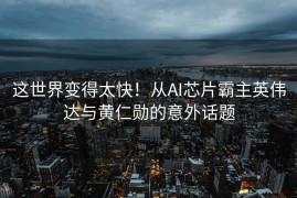 这世界变得太快！从AI芯片霸主英伟达与黄仁勋的意外话题