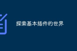 探索基本插件的世界