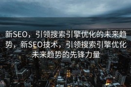 新SEO，引领搜索引擎优化的未来趋势，新SEO技术，引领搜索引擎优化未来趋势的先锋力量