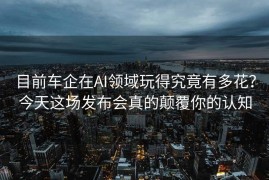 目前车企在AI领域玩得究竟有多花？今天这场发布会真的颠覆你的认知