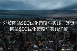 外贸网站SEO优化策略与实践，外贸网站SEO优化策略与实践详解