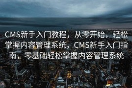 CMS新手入门教程，从零开始，轻松掌握内容管理系统，CMS新手入门指南，零基础轻松掌握内容管理系统