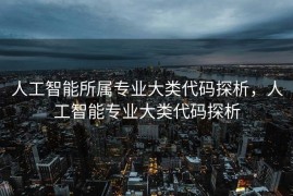 人工智能所属专业大类代码探析，人工智能专业大类代码探析