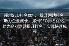 郑州SEO排名优化，提升网站排名，助力企业成长，郑州SEO排名优化，助力企业网站提升排名，实现快速成长