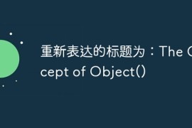 重新表达的标题为：The Concept of Object()
