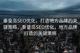 秦皇岛SEO优化，打造地方品牌的关键策略，秦皇岛SEO优化，地方品牌打造的关键策略