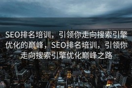 SEO排名培训，引领你走向搜索引擎优化的巅峰，SEO排名培训，引领你走向搜索引擎优化巅峰之路