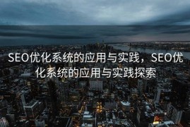 SEO优化系统的应用与实践，SEO优化系统的应用与实践探索