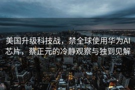 美国升级科技战，禁全球使用华为AI芯片，蔡正元的冷静观察与独到见解