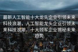 最新人工智能十大龙头企业引领未来科技浪潮，人工智能龙头企业引领未来科技浪潮，十大领军企业揭秘未来趋势