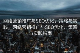 网络营销推广与SEO优化，策略与实践，网络营销推广与SEO优化，策略与实践指南