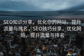 SEO知识分享，优化你的网站，提升流量与排名，SEO技巧分享，优化网站，提升流量与排名