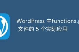 WordPress 中functions.php 文件的 5 个实际应用