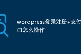 wordpress登录注册+支付接口怎么操作