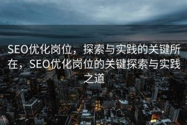 SEO优化岗位，探索与实践的关键所在，SEO优化岗位的关键探索与实践之道