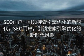 SEO门户，引领搜索引擎优化的新时代，SEO门户，引领搜索引擎优化的新时代风潮