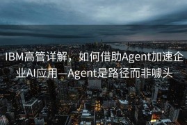IBM高管详解，如何借助Agent加速企业AI应用—Agent是路径而非噱头