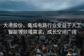大港股份，集成电路行业受益于人工智能等领域需求，成长空间广阔
