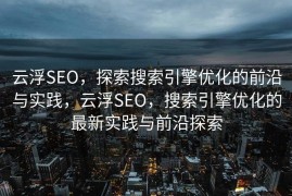 云浮SEO，探索搜索引擎优化的前沿与实践，云浮SEO，搜索引擎优化的最新实践与前沿探索