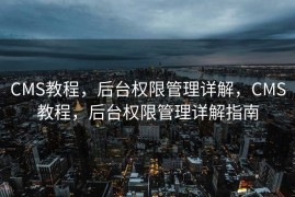 CMS教程，后台权限管理详解，CMS教程，后台权限管理详解指南
