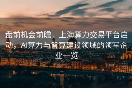 盘前机会前瞻，上海算力交易平台启动，AI算力与智算建设领域的领军企业一览