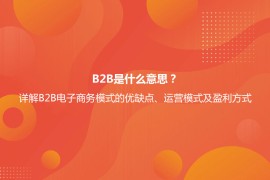 B2B是什么意思？详解B2B电子商务模式的优缺点及B2B与B2C的区别
