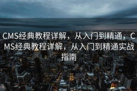 CMS经典教程详解，从入门到精通，CMS经典教程详解，从入门到精通实战指南