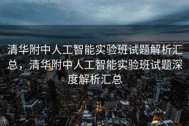 清华附中人工智能实验班试题解析汇总，清华附中人工智能实验班试题深度解析汇总