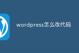 wordpress怎么改代码
