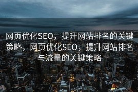 网页优化SEO，提升网站排名的关键策略，网页优化SEO，提升网站排名与流量的关键策略