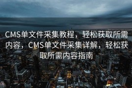 CMS单文件采集教程，轻松获取所需内容，CMS单文件采集详解，轻松获取所需内容指南