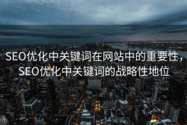 SEO优化中关键词在网站中的重要性，SEO优化中关键词的战略性地位